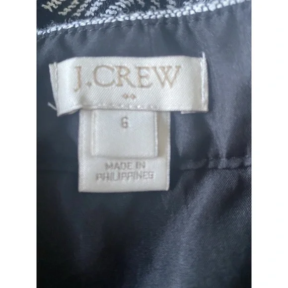 J. Crew Tweed Faux Wrap Mini Skirt Size 6 Black & White - Picture 4 of 5